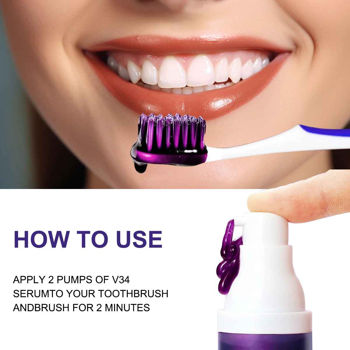 V34 Purple Whitening Toothpaste